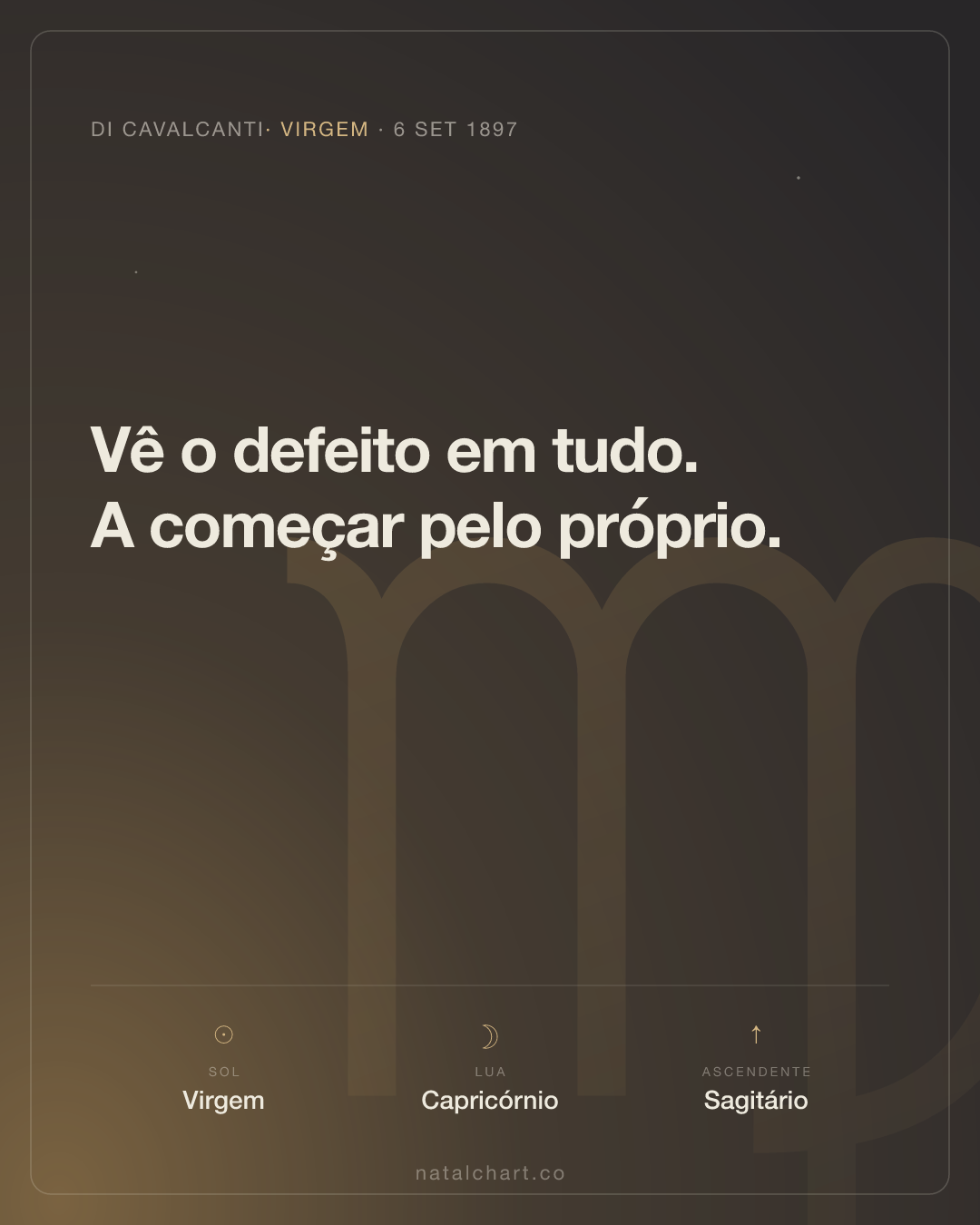 Di Cavalcanti — Sol em Virgem · Lua em Capricórnio