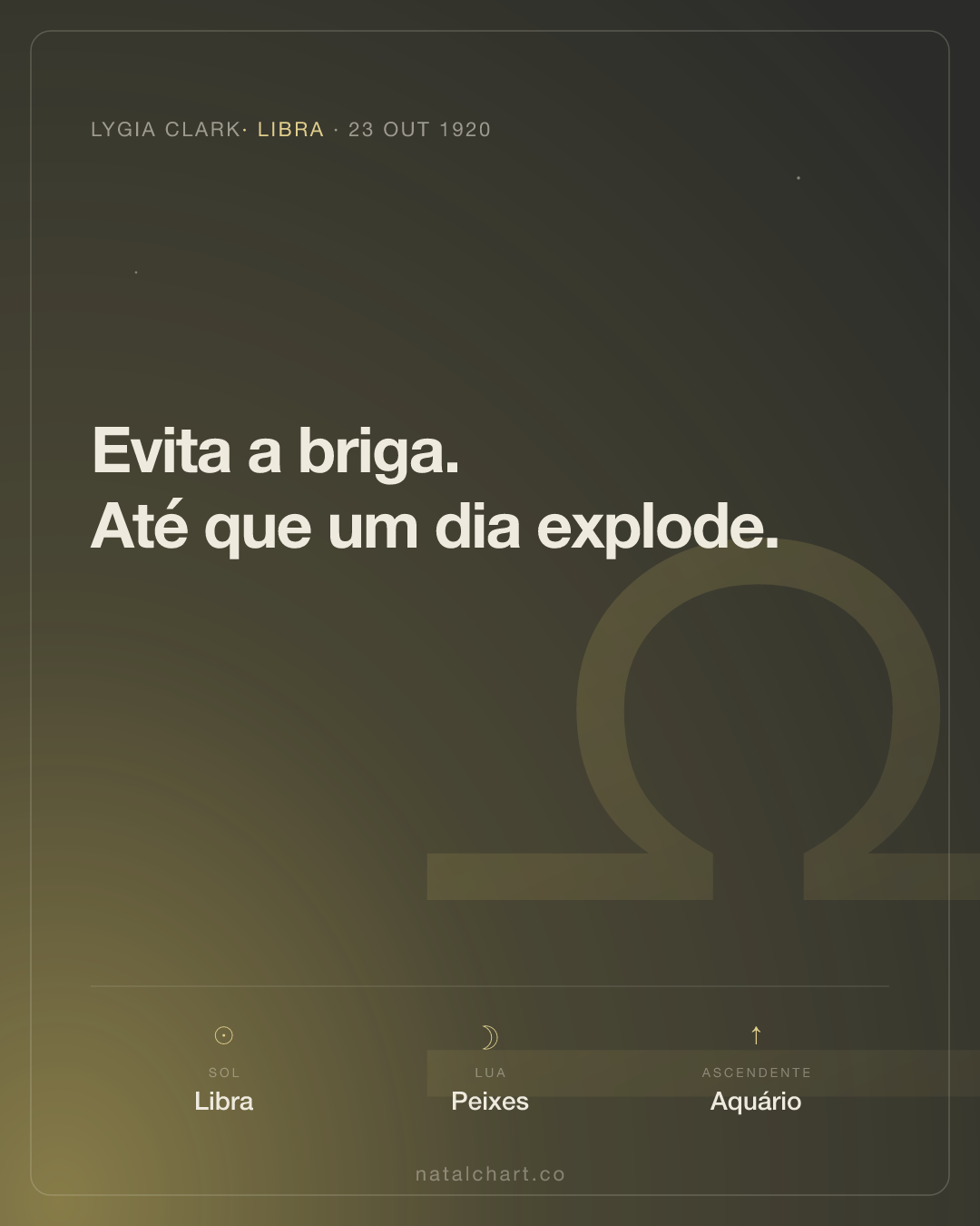 Lygia Clark — Sol em Libra · Lua em Peixes