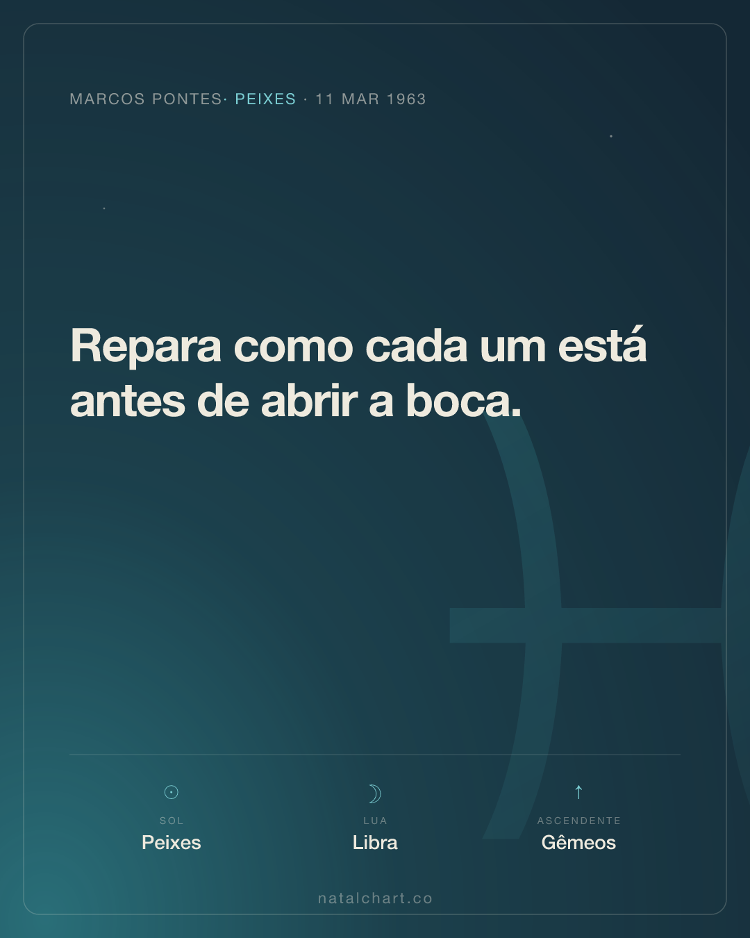 Marcos Pontes — Sol em Peixes · Lua em Libra
