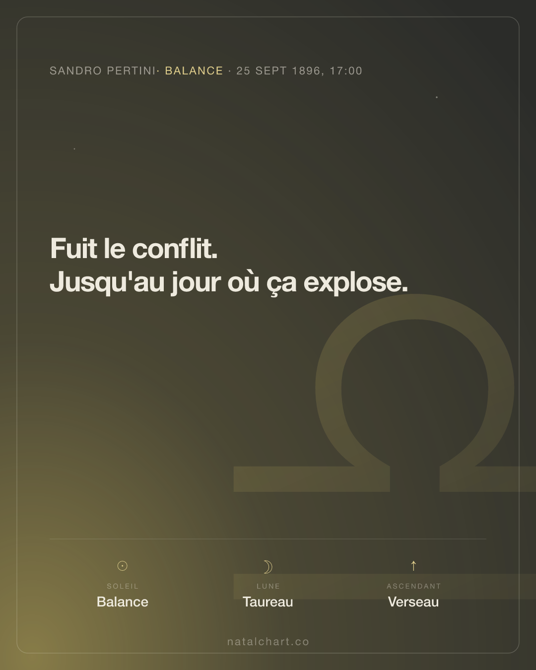Sandro Pertini — Soleil en Balance · Lune en Taureau · Ascendant Verseau